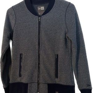 New Era French Terry Baseball full zip jacket Heather navy blue women size small